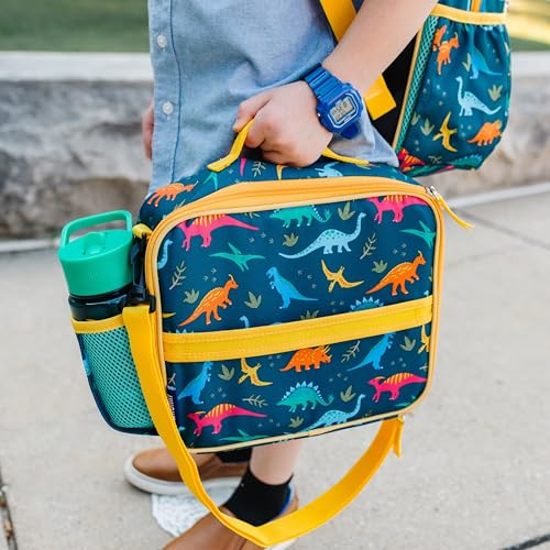 Image of Wildkin Kids ECO rPET Insulated Lunch Box - Keeps Food Hot or Cold, Easy-Clean Lining, Mesh Pockets & BPA-Free - Boys & Girls, Ideal for School, Travel & Daycare - Jurassic Dinosaurs