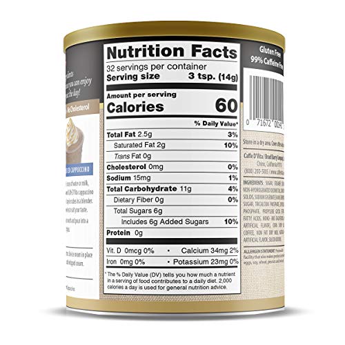 Caffe D'vita Instant Cappuccino - Irish Cream - 16 oz