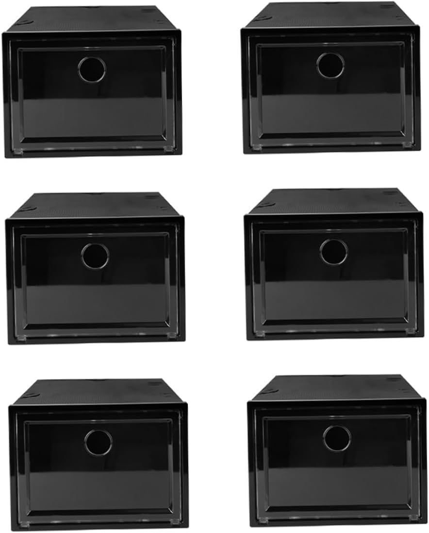 6pcs Stackable Shoe Storage Boxes Pp Plastic Easy Sneaker Organizer for Closet and Entryway
