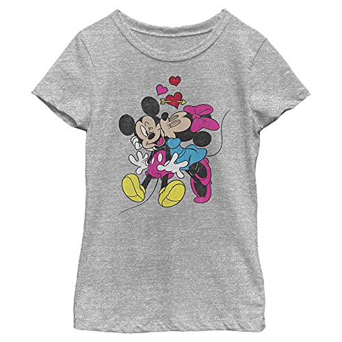 Image of Disney Girls Characters Mickey Minnie Love Girl's Solid Crew Tee