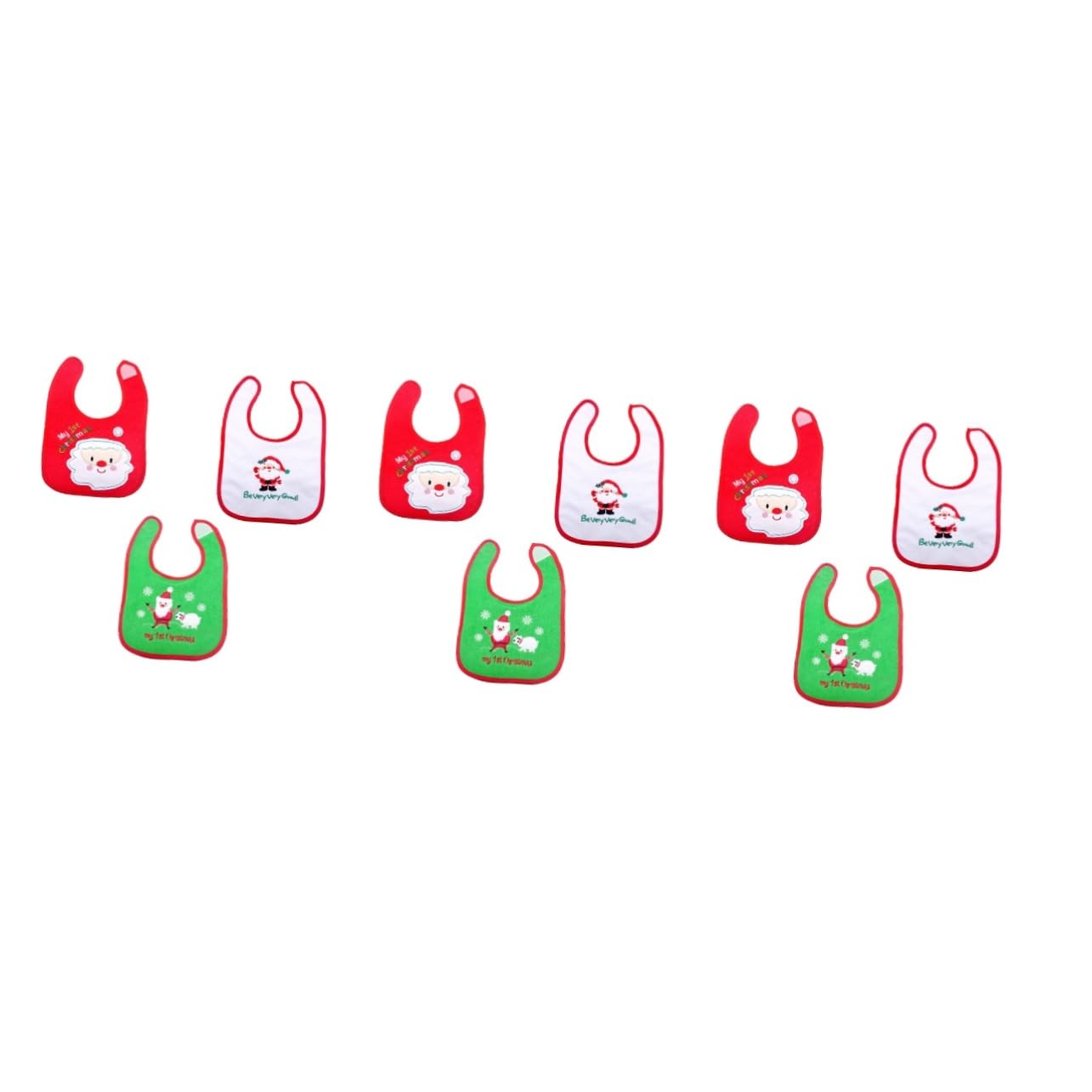 Abaodam 9 Piezas baberos de algodon baberos de navidad para niños pequeños de dibujos animados guarderia bebe de papa noel de baba de