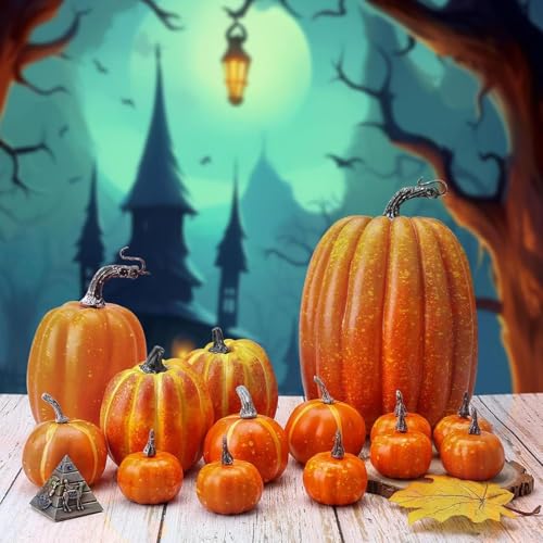 Calabazas para decoración sin mantenimiento para centros de mesa duraderos 3