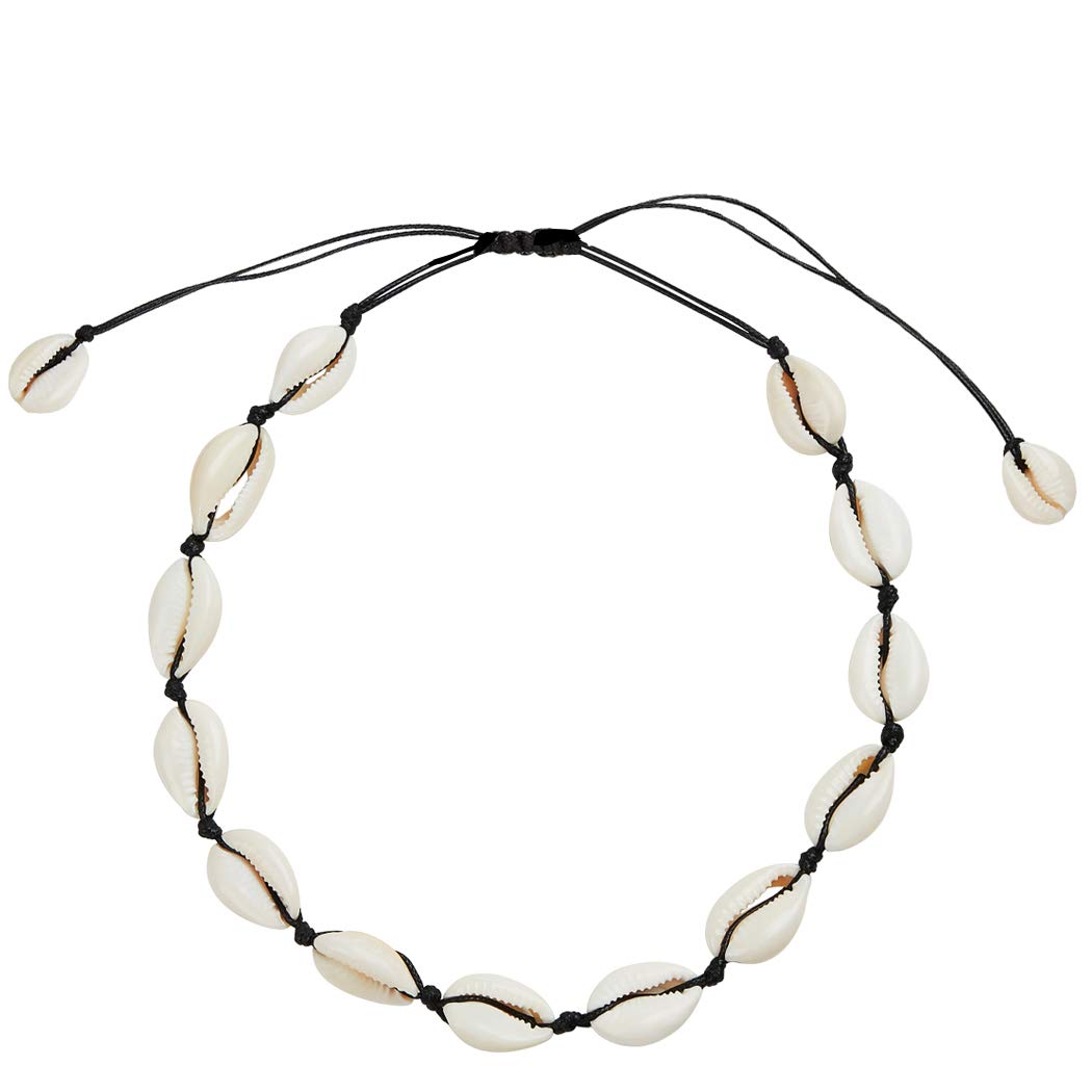 SXNK7 Natural Shell Necklace Choker for Women Girl Bead Pearl Handmade Hawaii Wakiki Beach Rope Jewelry