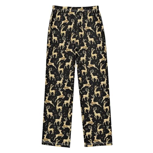 Golden Deer Boys Long Pants Soft Trousers Elastic Waist Kids Lounge Bottoms with Pockets S-XL