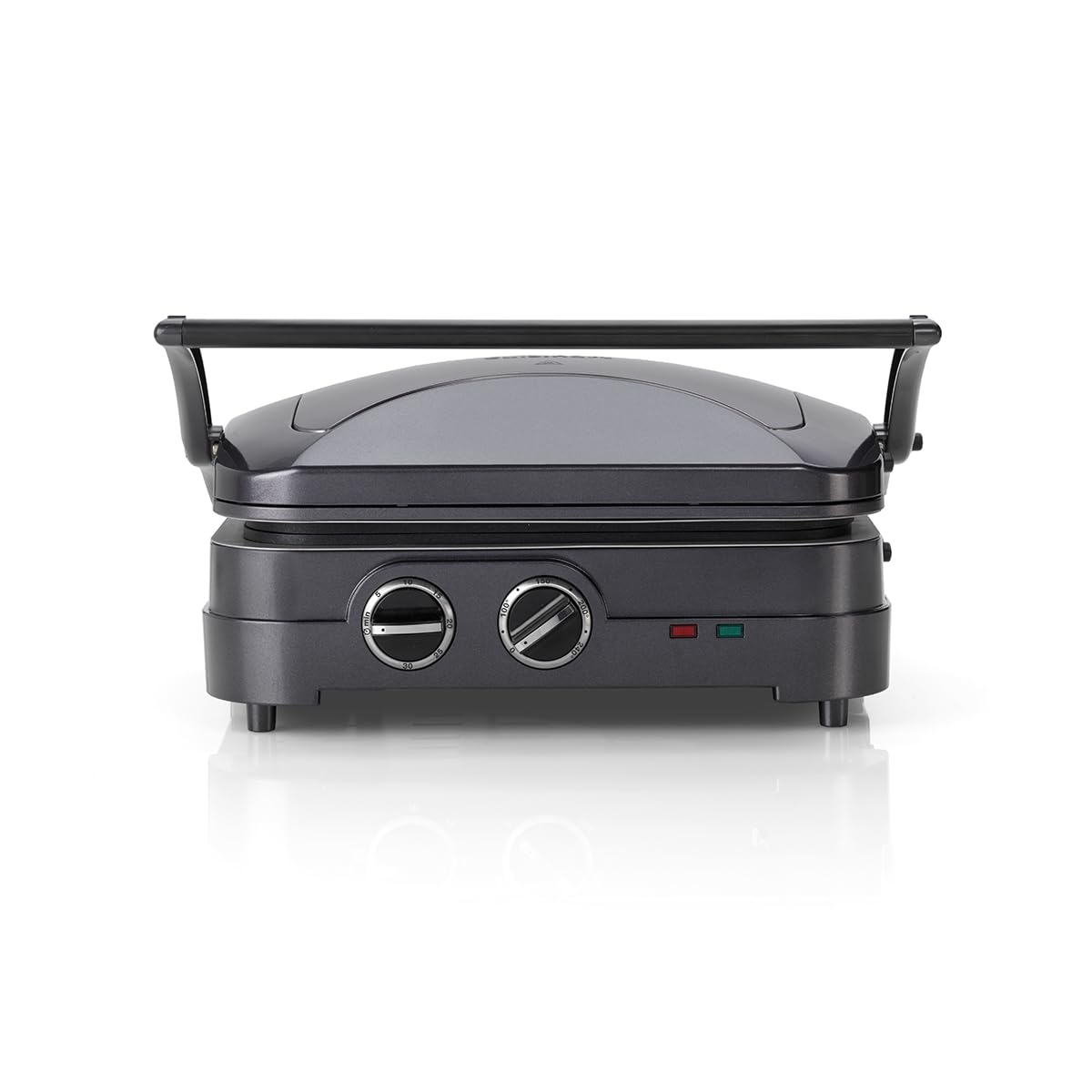 Cuisinart GR47BE Grill Piastre anti-aderenti rimovibili e lavabili in lavastoviglie, Temperatura fino a 240°C, Utilizzabile chiusa o aperta, Raccogli olii integrato nella base, blu