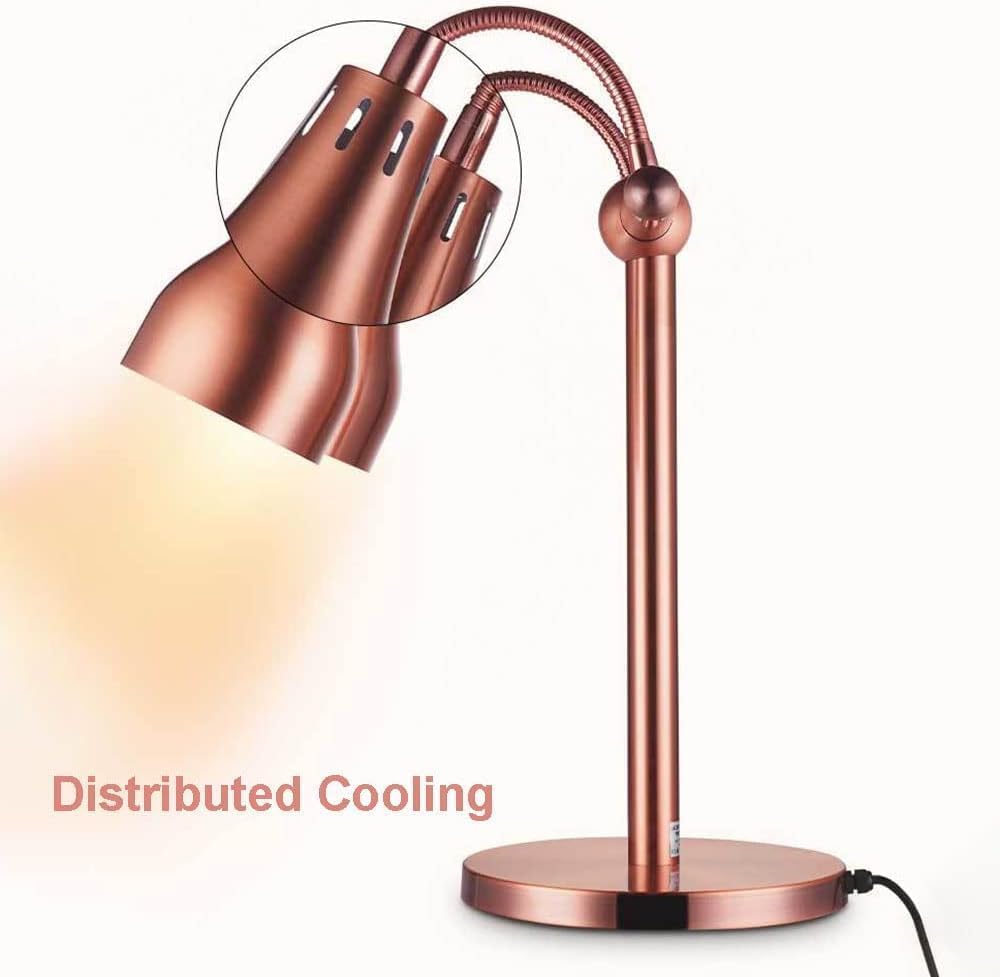 Riscaldamento rapido Lampada riscaldante e Isolante Portatile Indipendente for Esposizione di Alimenti(Double Bulbs)