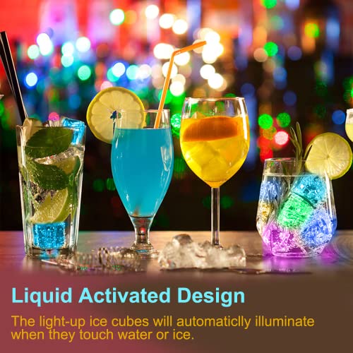 Cubos de hielo LED coloridos 12 piezas impermeables miniatura 3