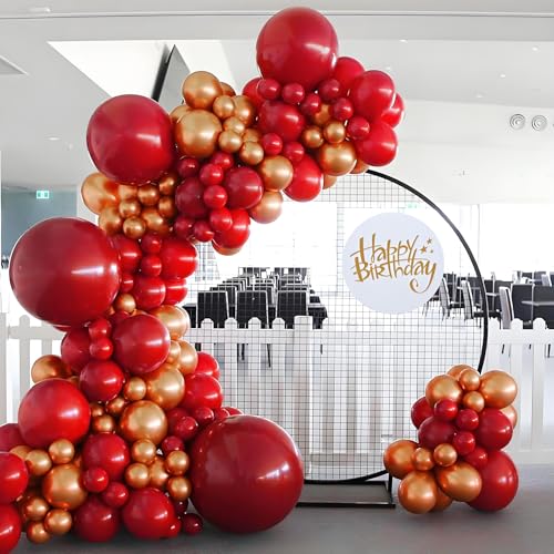 Image of Dark Red Balloons 12 inch, Red Latex Party Balloons | Bridal Shower, Wedding, Birthday Party Decorations