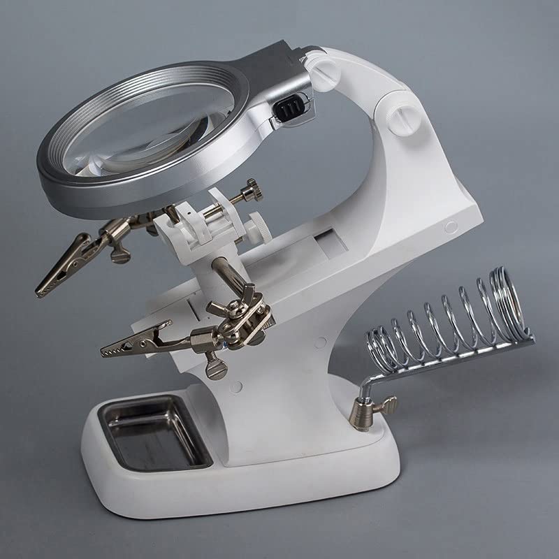 Microscope 3X 4.5X 10 LED Table Lamp, 360C Microscope Stand Tools