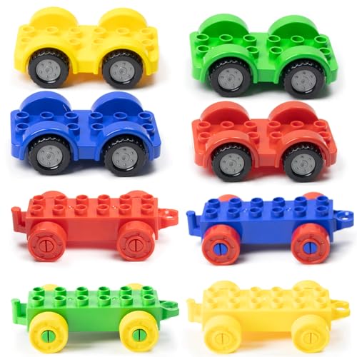 Mirthben 8 Stück Multifahrzeug Bausteine Set, kompatibel mit DUPLO,...