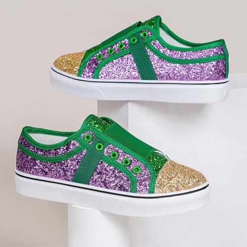 Women's Glitter Tennis Sneakers Flats Sequin Shoes Sparkly Wedding Bridal Shoes Shiny Sequin Shoes4