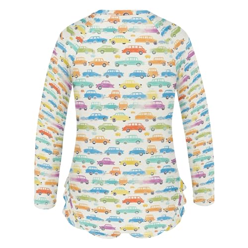 Car Toy Cute Girls Long Sleeve Rashguard Swimsuit UV Protection One-Piece Swimwear Bathing Suit B04027203