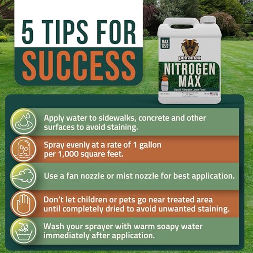Image of Petramax Liquid Nitrogen Fertilizer 28-0-0 NPK - 1 Gallon Spring & Summer Liquid Grass Fertilizer for Lawn, Spray on Easy to Apply for Deep Green Lawn Care - Slow Release High Nitrogen Turf Builder