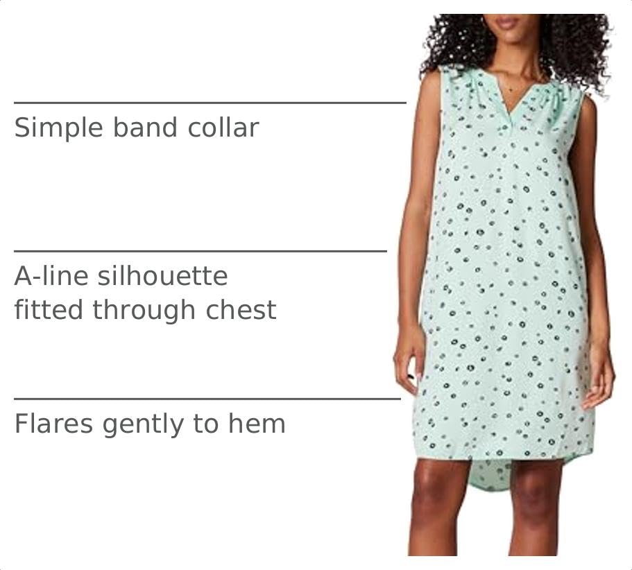 Image of Amazon Essentials Women's Sleeveless Woven A-line V Neck Shift Dress