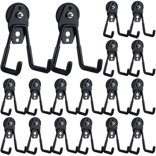Image of Landhoow 18 Pcs Large Magnetic Hooks Heavy Duty Garage Magnet Hooks Strong Storage Utility Magnetic Hangers with Anti Slip Rubber Coating for Indoor and Outdoor Hanging (Black)