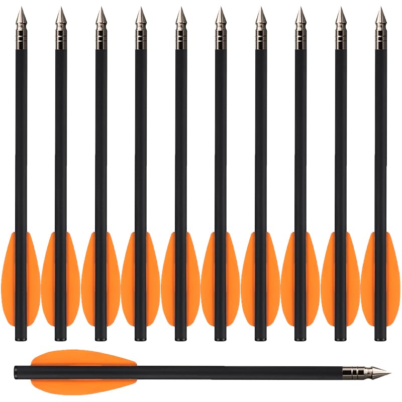 HUNTSPM 6.3" Pistol Crossbow Bolts,Carbon Crossbow Arrows,Mini Crossbow Bolts Arrows for 50-80lbs Pistol Crossbow Precision Target,Great for Practicing Shooting Target,Small Hunting (12PCS orange)