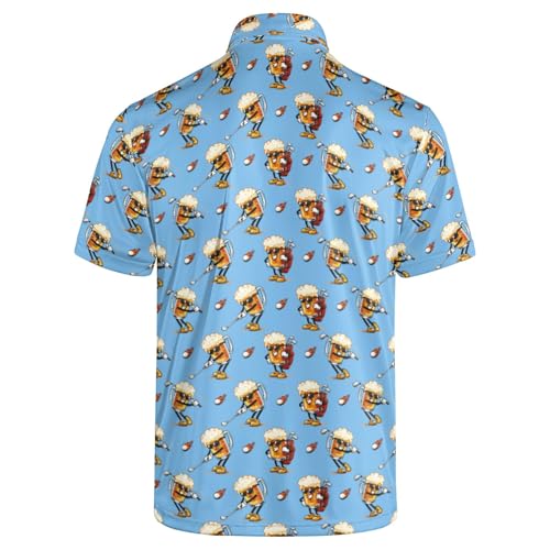 Polo clásico para golf para hombre con mangas cortas, cómodo y ligero, con cuello clásico y botonera para golf y uso casual miniatura 4