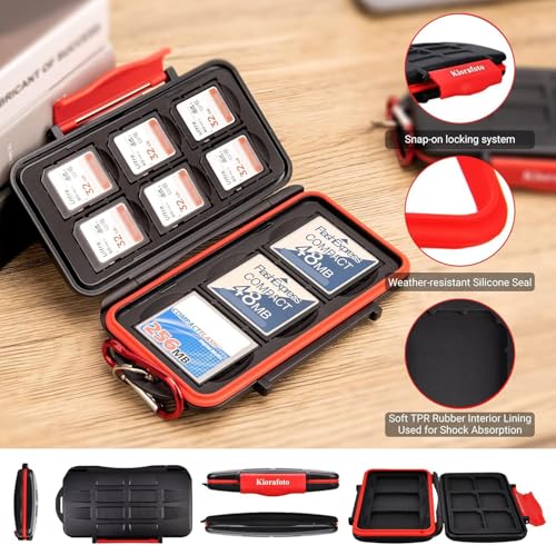 image for Kiorafoto 9 Slots Professional Water-Resistant Anti-Shock Holder Stora