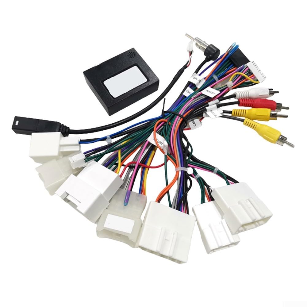 Arnés de cableado de navegación para Toyota All Series con caja de protocolo Canbus y adaptador de línea trasera, soporta integración de pantalla grande, cobre puro y plástico C