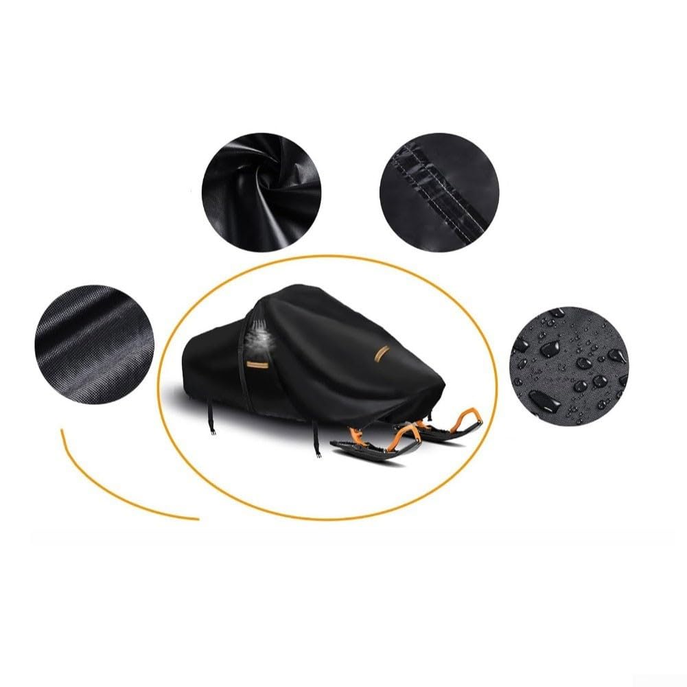 Housse de motoneige en tissu Oxford robuste pour traîneau remorquable, protection de rangement de ski avec aérations, boucles coupe-vent, bandes réfléchissantes pour Polaris Skidoo pour