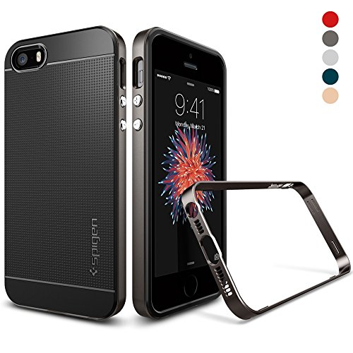 Spigen Neo Hybrid Designed for Apple iPhone SE Case (2016) - Gunmetal