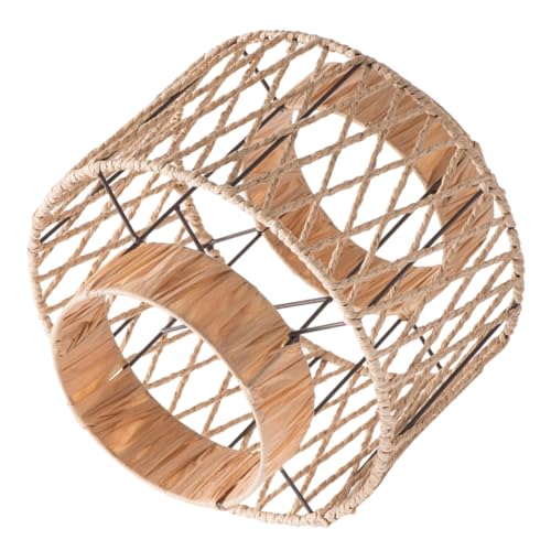 KOCKSHION 手編み紙ロープランプシェード 口径対応 ペンダントライトカバー ヴィンテージ風吊り下げ灯具装飾 小型天井灯カバー 簡単取付け多