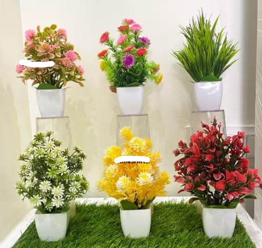 Artificial Flowers For Home Decoration With Pot Set of 6 Mini Small Flowers (Multicolor) (B0BTXFSHFG) Amazon Price History, Amazon Price Tracker