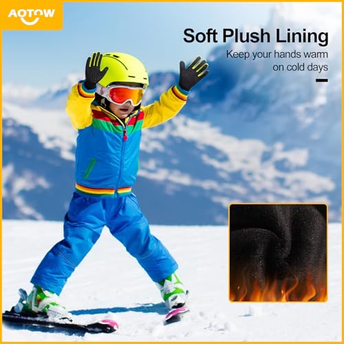 Kid Winter Running Glove Touchscreen - Cold Weather Warm Gloves Riding Thermal Windproof Sport Gloves for Hiking Biking2