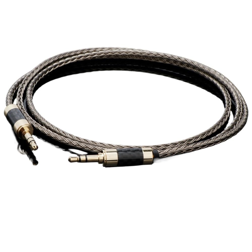 Câble adaptateur auxiliaire HiFi 7N OCC plaqué argent 3,5 mm vers 3,5 mm pour casque audio (1,5 m)