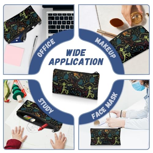 Image of Dinosaur Skeleton Pencil Case Lightweight Black Pencil Box for Preschool Toddlers Girls Pen Holder for Stationery Storage Ideal for School Classroom