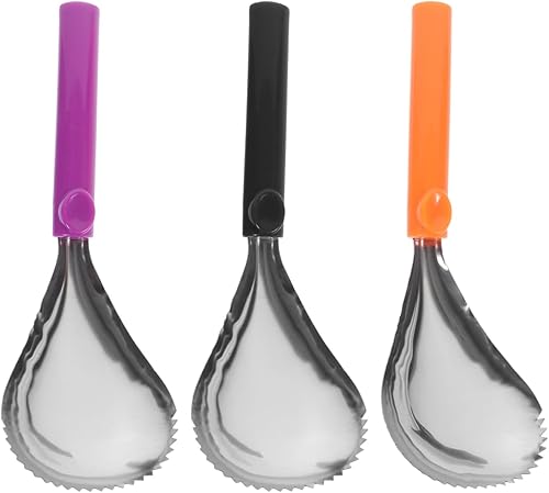 ABOOFAN Cortador manual de cuchara de calabaza de acero inoxidable de 9.84 pulgadas para extracción de núcleo de fruta de calabaza y separación de