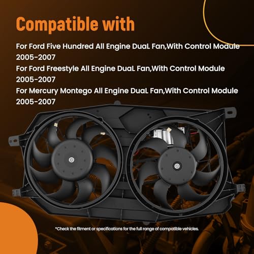 Image of maXpeedingrods Radiator Cooling Fan for Ford Five Hundred Freestyle 2005-2007, for Mercury Montego 2005-2007, 5F9Z8C607BM 621044 FA70310