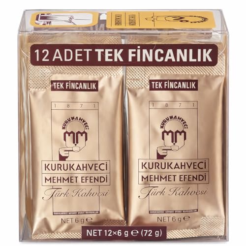 KURUKAHVECI MEHMET EFENDI Turkish Coffee, 100% Arabica, Finely Roasted Ground Coffee for Cezve, Rich...