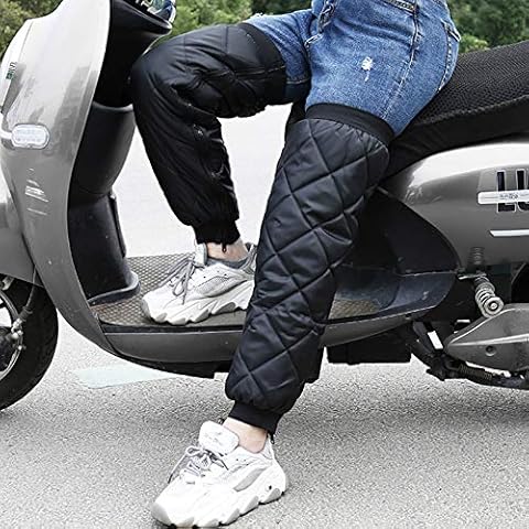 WOOLALA Extra Long Winter Quilted Leg Sleeves for Outdoor, Thermal Leg Warmer Zip Off Knee Brace Windproof for Cycling Cover