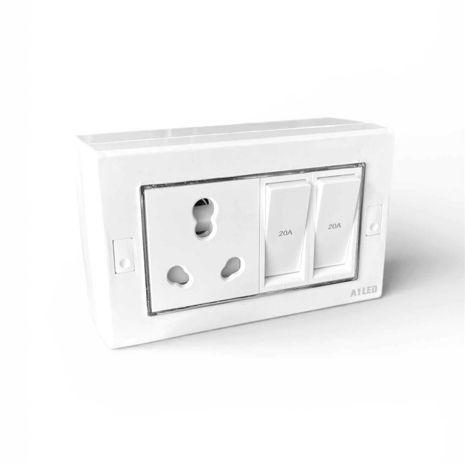 4 Module Switch Socket Board 16 Amp Socket with Dual 20 Amp Switches for Geyser and AC Wall Mounted White-image-5