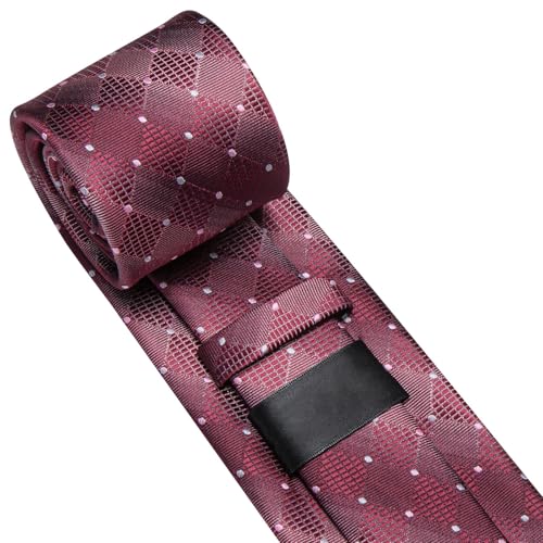 Image of Dubulle Silk Ties Set for Men Formal Paisley Striped Necktie Pocket Square Cufflinks 3PCS Sets Wedding Business Party