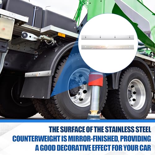 Image of MorningRo 2 Pcs 2 inch X 24 inch Studded Mud Flap Top Plate with Perforated, Stainless Steel, for Fixing Mudguard (2 Pcs,Porous)