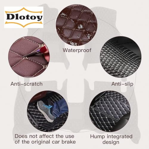 Image of 7D Car Mat for Maruti Suzuki S-Cross Model (2018-2024) | 7D Premium Faux Leather II Luxury Mat II 7 Layer Protection | Custom Fitted Car Floor Tray Mats| Complete Set of 3 Pieces | Black and Beige