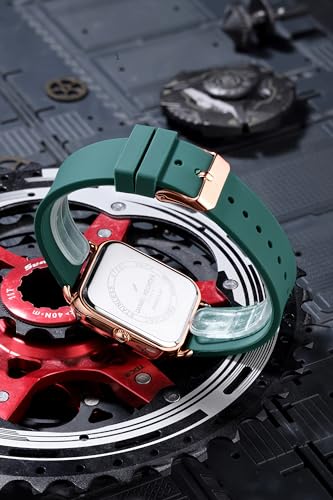 Image of Daniel Hechter Paris Gabrielle Collection Luxury Analog Watch for Women with Square Dial, Date Display and Silicone Strap