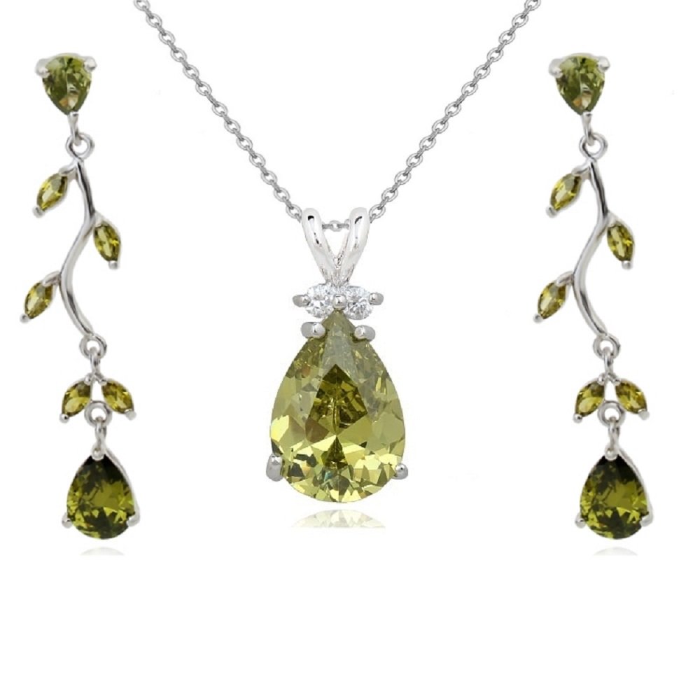 Crystalline Azuria Joyería Juegos de Joyas Lágrima para Mujeres y Niñas Joyería Juegos de Joyas Boda Joyería Juegos de Joyas con Collar y Pendientes para Esposa Novia Joyería