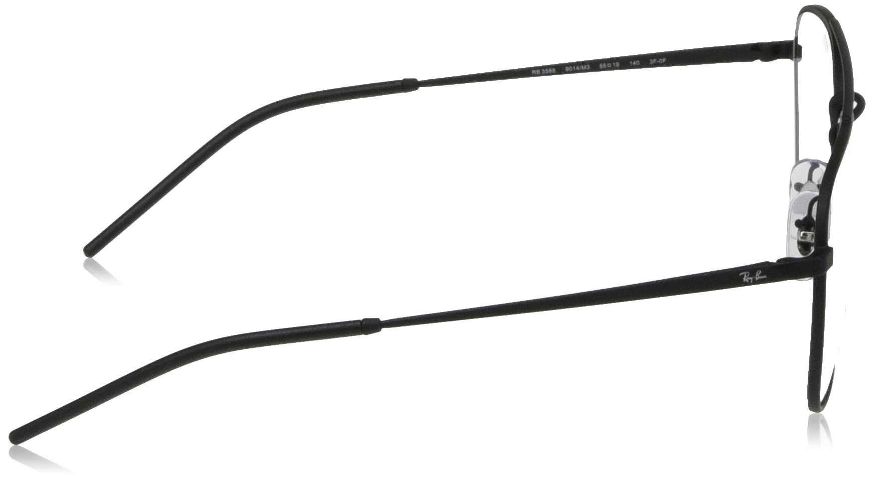 Ray-Ban 0RB35889014M355 0Rb3588 Gumowy czarny obiektyw fotograficzny przezroczysty do szarego Quarz