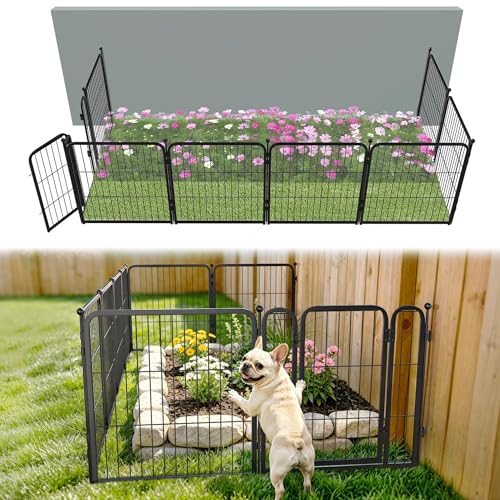 FXW No-Dig Garden Fence with 4 Wall Anchors, 24" H, 8 Panels