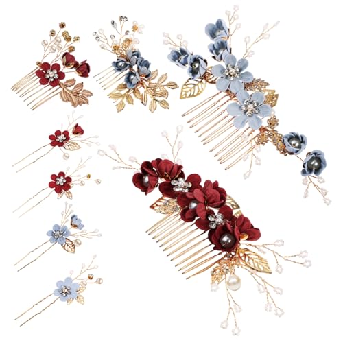 HEALEEP 2セット 結婚式用パールと 装飾ヘアコーム 点 手作り ダルヘア 女性向けお呼ばれ髪飾り 婚式 パーティー 成人式対応