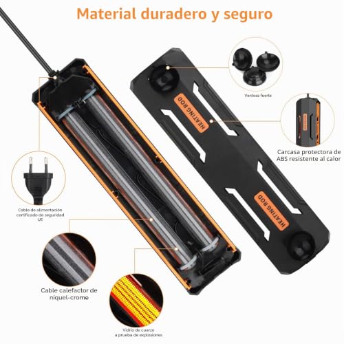 Calentador de acuario regulable de 600W con apagado automático y pantalla LCD inteligente 7