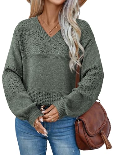 ATHMILE Womens Crochet Sweaters Casual Lightweight Long...