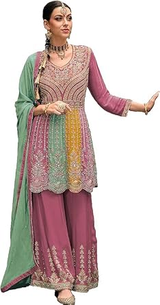 Nimbark Indian Pakistani Style Eid Festival Salwar Kameez Ready to Wear Salwar Suit Party Wear Embroidered for women
