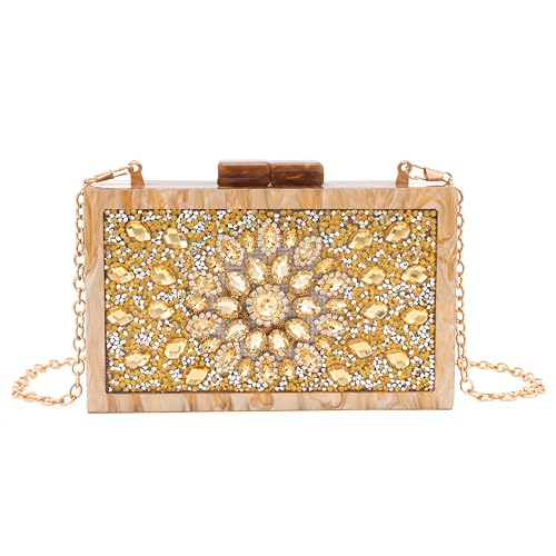 Image of Clutch Bag for Women Evening Bag with Detachable Chain Strap Gala Balls Purse for Wedding Cockatail
