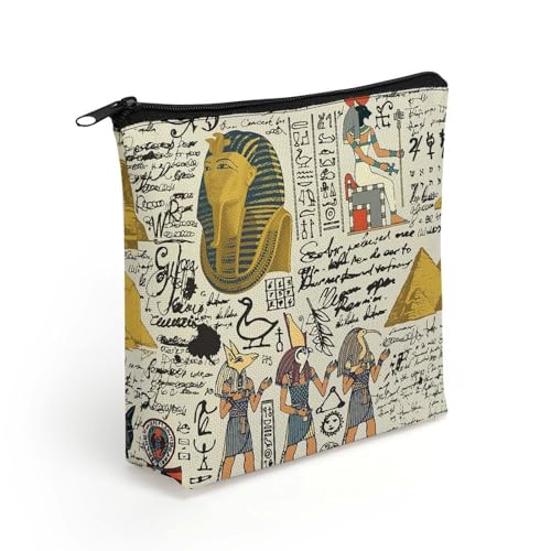 化粧ポーチ メイクポーチ 古代エジプトの壁画 化粧バッグ 小物入れ トイレタリーバッグ トラベル コスメポーチ 収納 コンパクト ミニポーチ 収納ボックス 化粧道具 化粧品収納 小物入れ 持ち運び 出張用 メンズ レディースのサムネイル