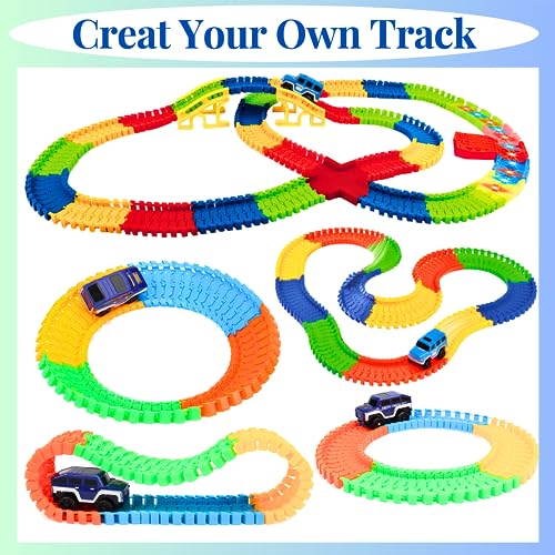Image of Led Racing Car Toys for Kids with Bridge & 1 Mini Car Track Set for Kids Toys for 3 + Year Old Boy