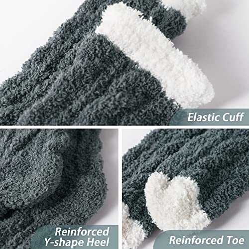Premillow Fuzzy Socks for Women - Winter Fluffy Cozy Socks with Coral Fleece,Warm Soft Slipper Sock for Women3